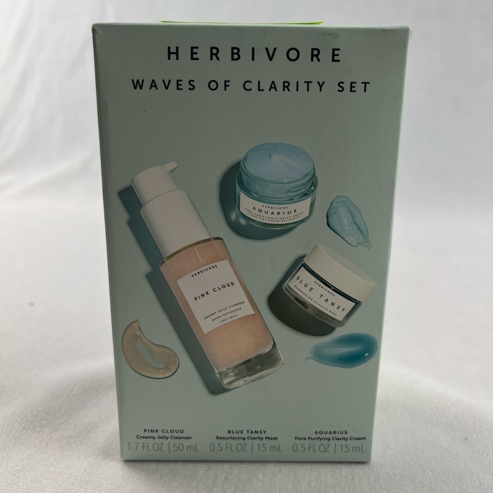 NIB herbivore waves of clarity set. pink cloud, blue tansey, Aquarius